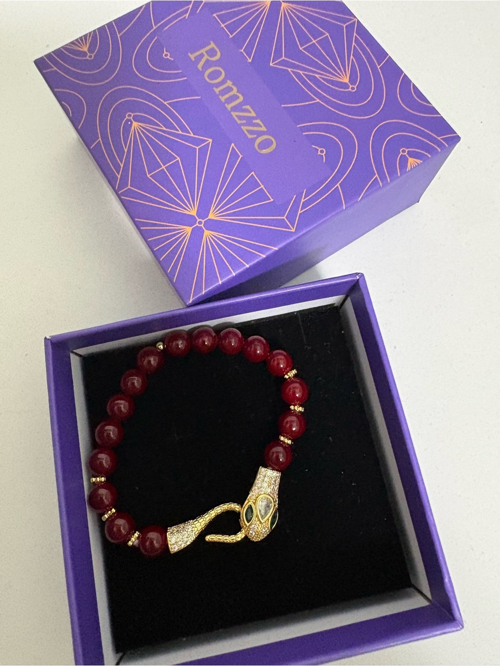Red Agate Beaded Bracelet
